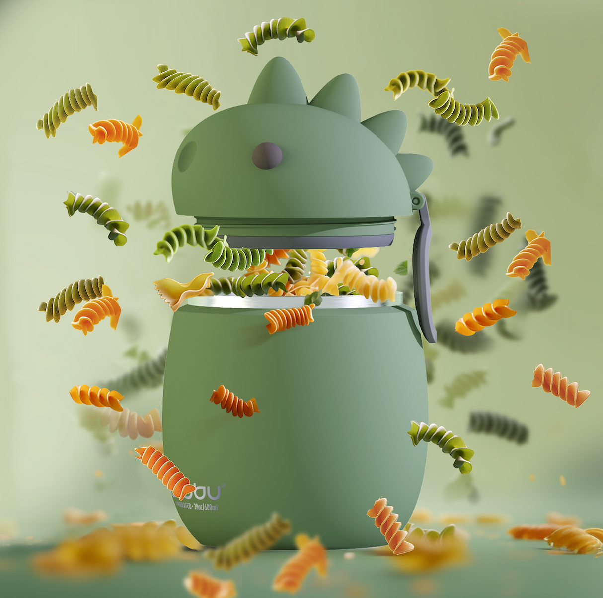 Isolierter Food Container mit Silikon-Charakterkopf