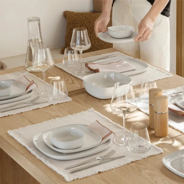 Blomus LINEO Leinen Serviette – Moonbeam / Mocha Mousse