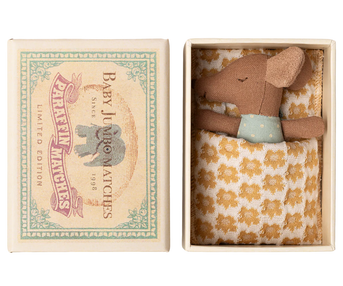 Maileg - Schläfrige Babymaus in Matchbox - Blau