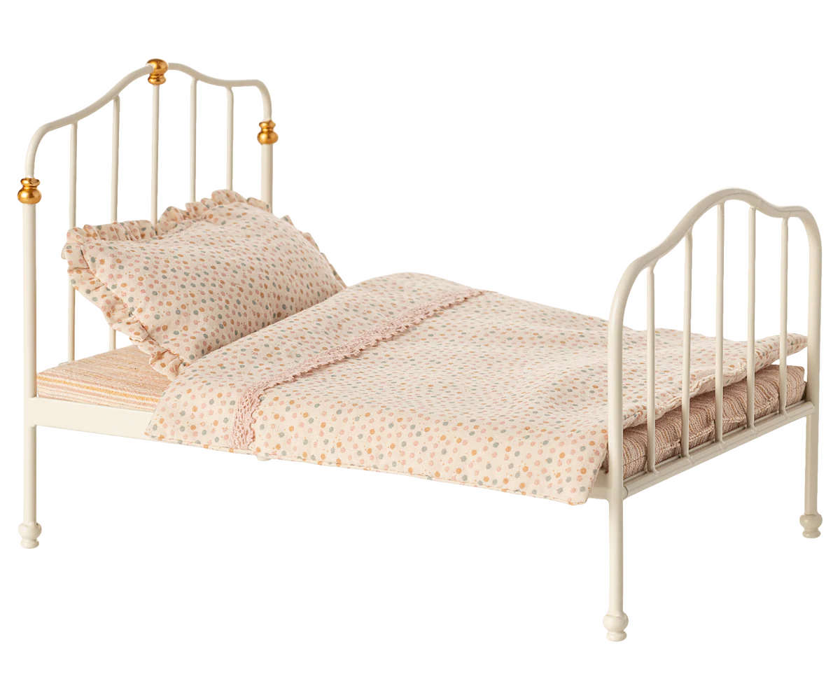 Maileg - Vintage Bett, Maus - Cremefarben