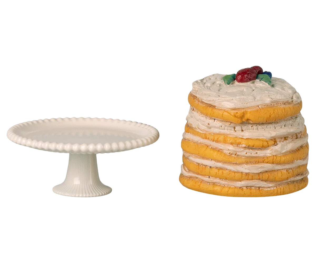 Maileg - Partykuchen und Kucheplatte - off white