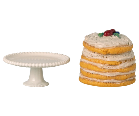 Maileg - Partykuchen und Kucheplatte - off white