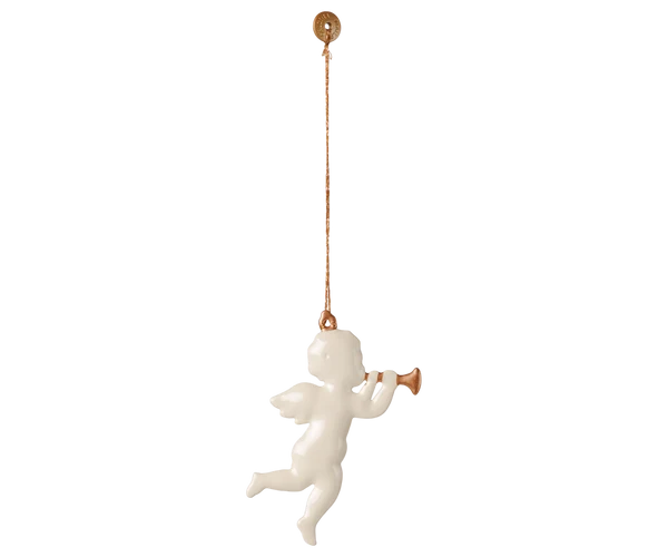 Maileg Metallornament Engel mit Trompete – Weihnachtsanhänger