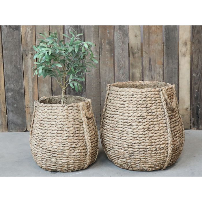 Corte Blumentopf mit Flechtmuster - antique natur