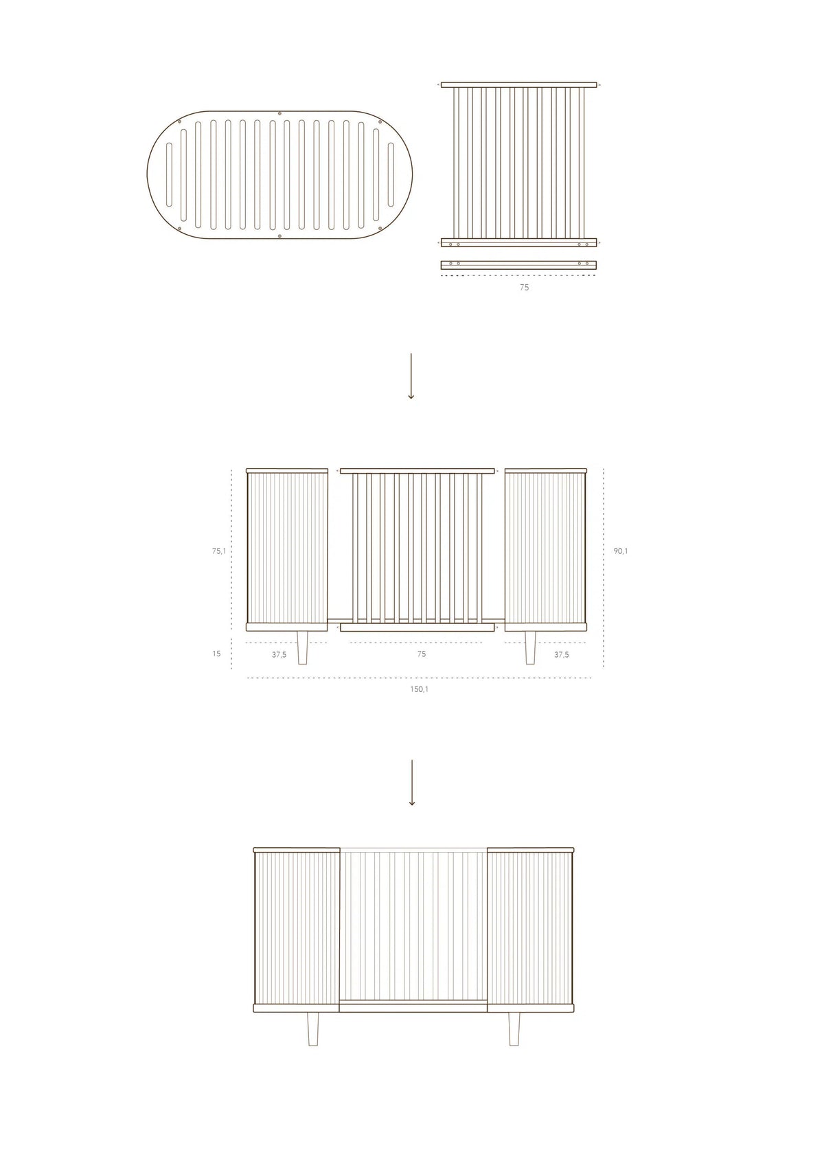 Wood Lounger Bed White 120 cm
