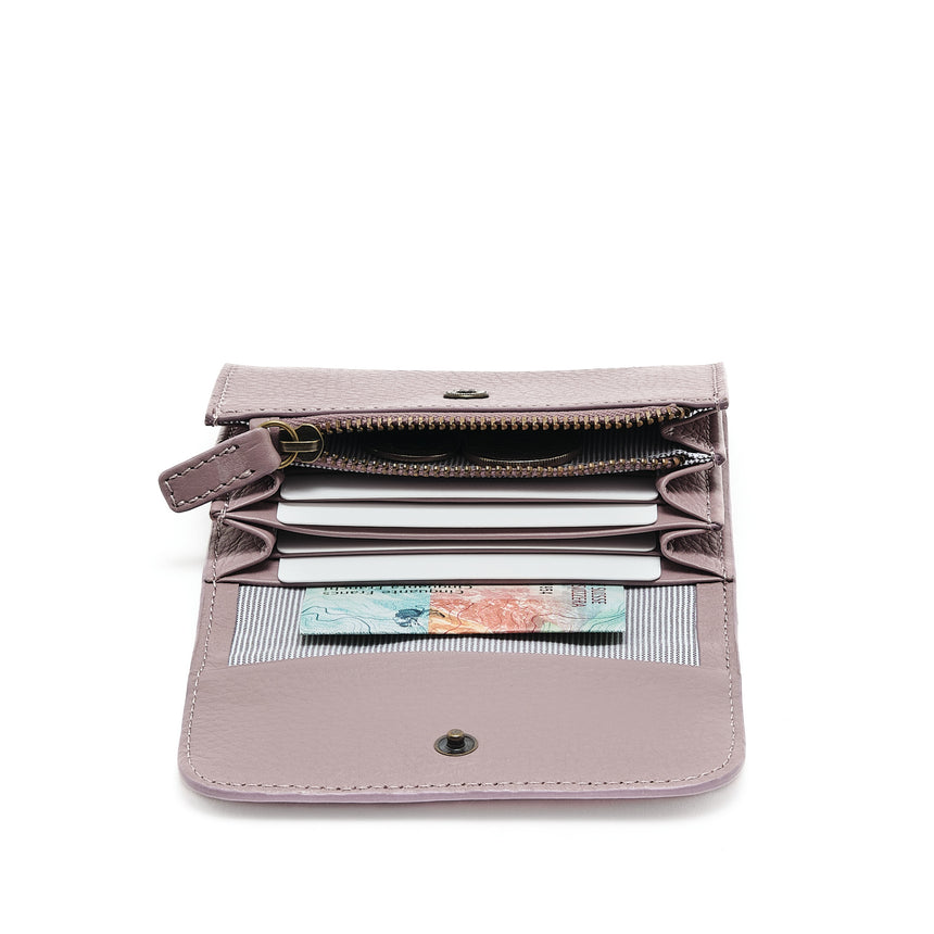 Faltportemonnaie gross Mauve