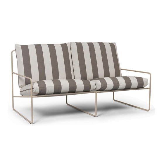 Ferm LivingDesert Stripe Outdoor Sofa Cashmere / Chocolate