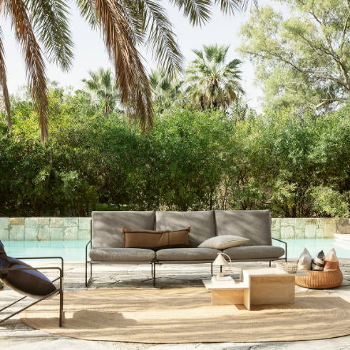 Ferm LivingDesert Stripe Outdoor Sofa Cashmere / Chocolate
