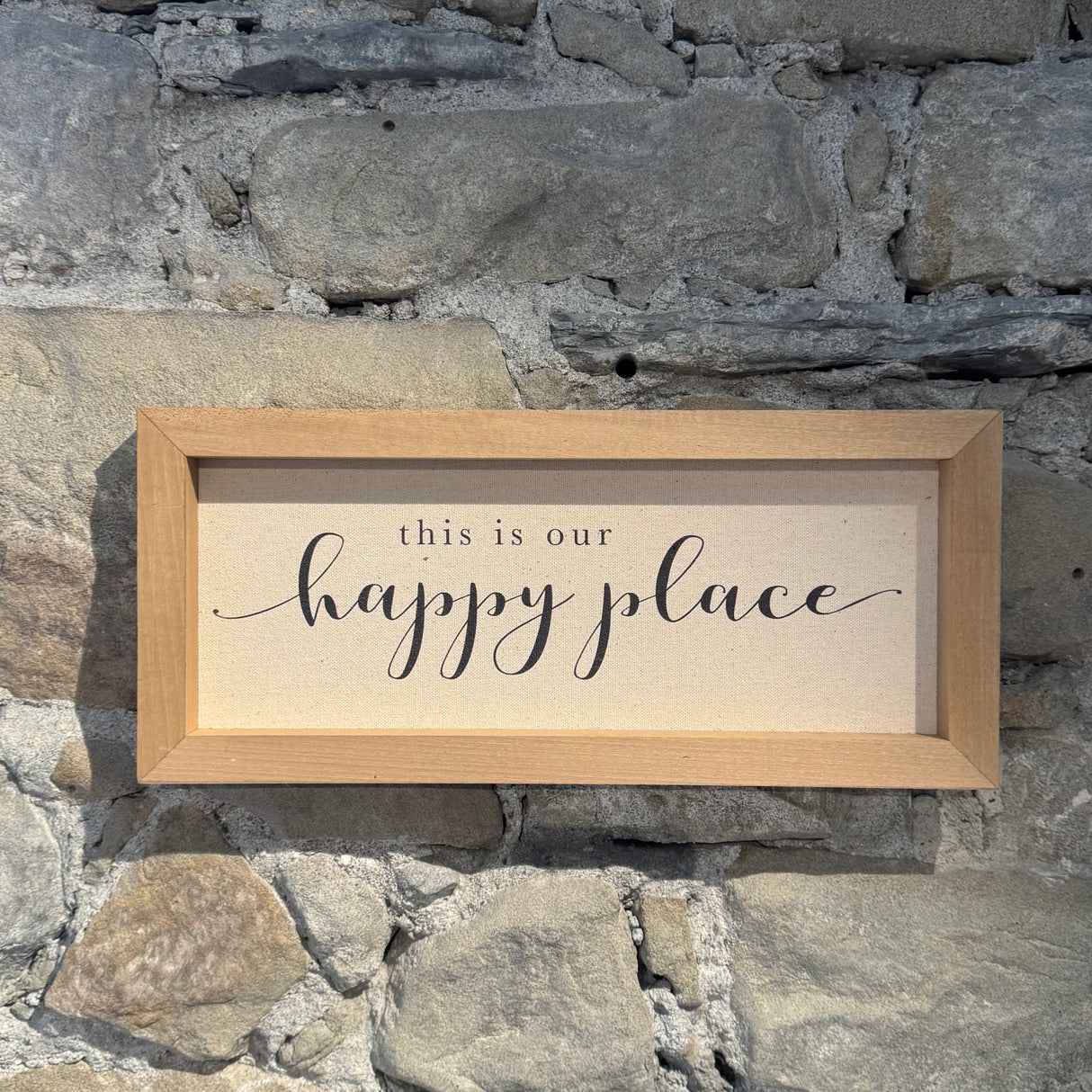 Everyday Signs – Rechteckige Leinenschilder im Eichenholzrahmen (40 x 18 cm)