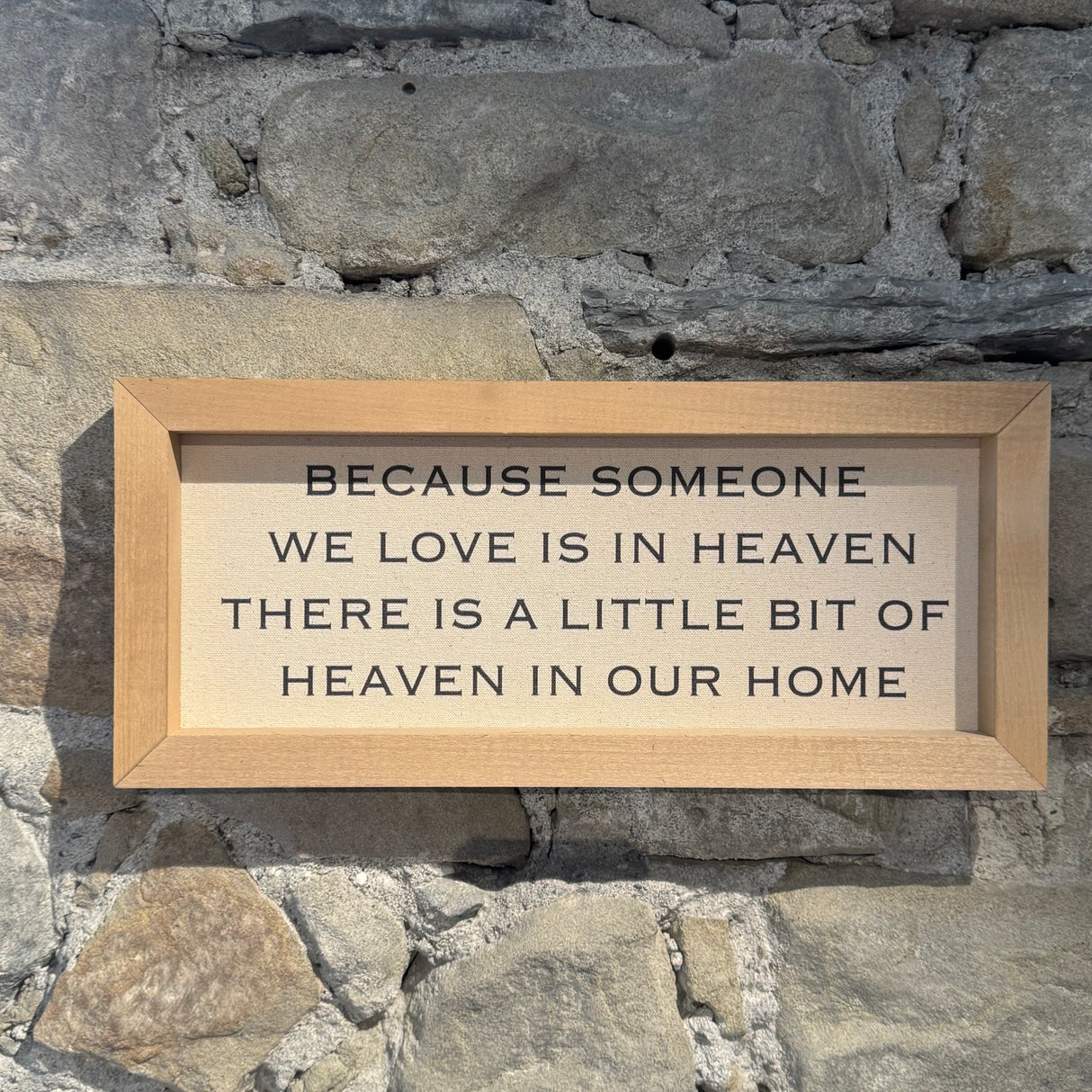 Everyday Signs – Rechteckige Leinenschilder im Eichenholzrahmen (40 x 18 cm)