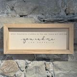Everyday Signs – Rechteckige Leinenschilder im Eichenholzrahmen (40 x 18 cm)