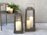 Laterne Glas - Antique Messing H: 40cm