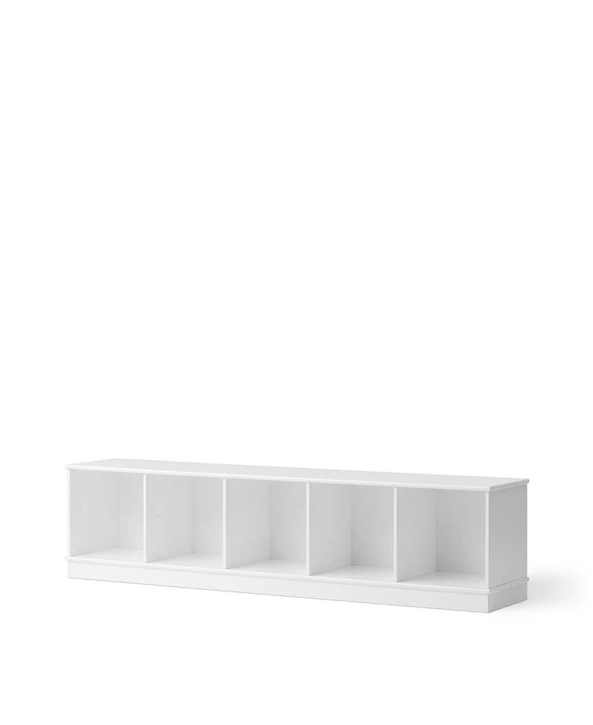 Wood Standing Shelf Horizontal 5x1 with Base