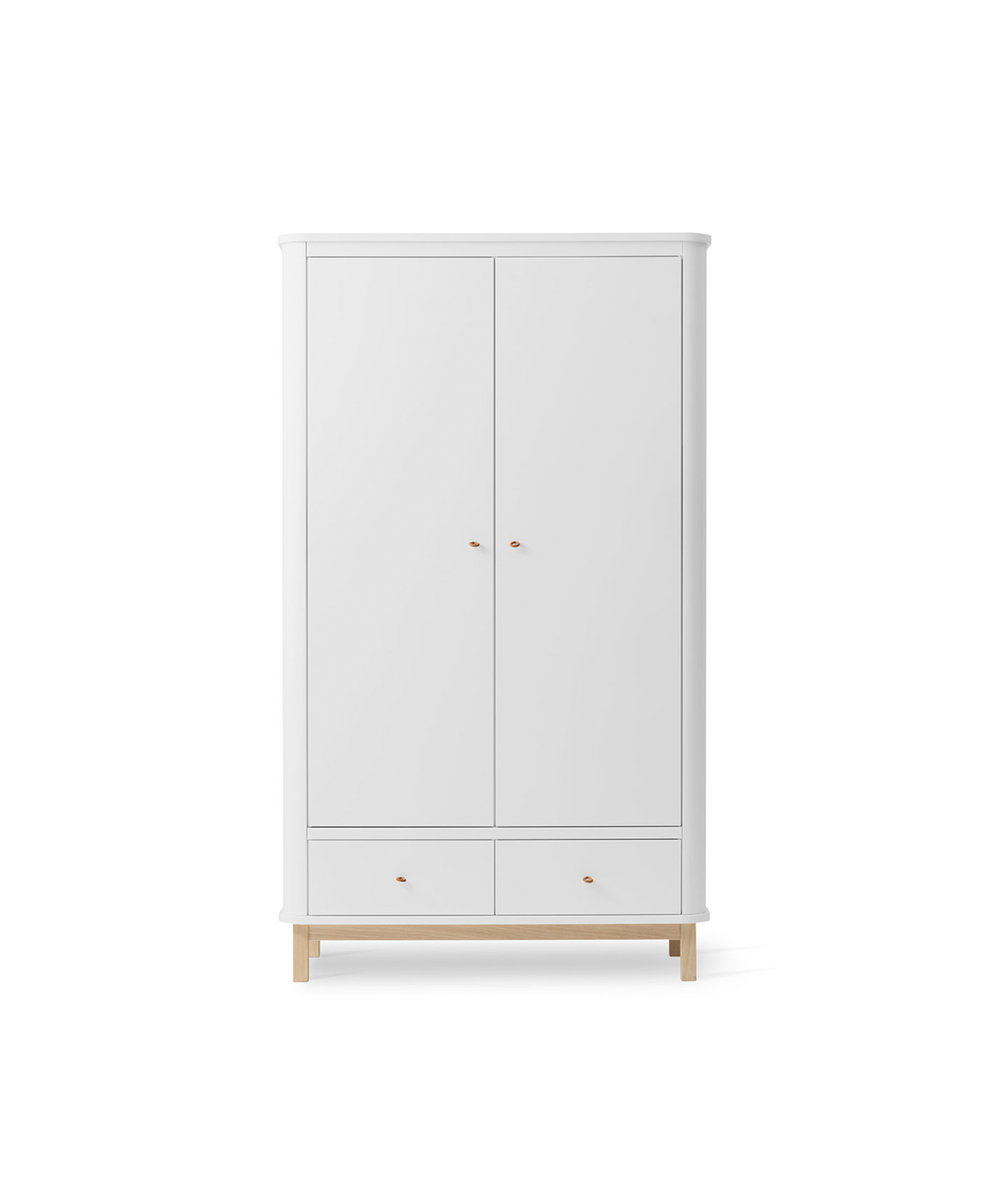 Wood wardrobe 2 doors white / oak