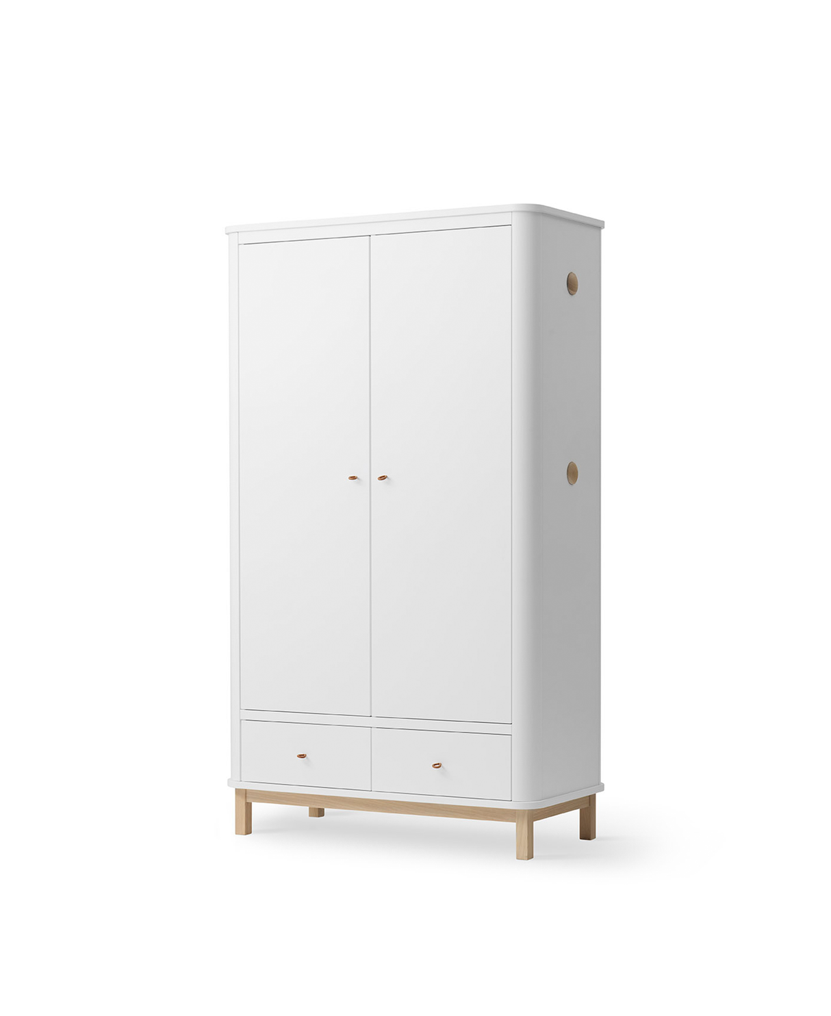 Wood wardrobe 2 doors white / oak