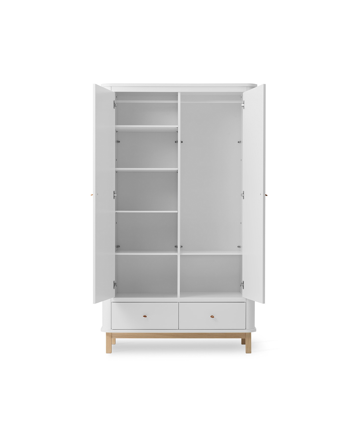 Wood wardrobe 2 doors white / oak