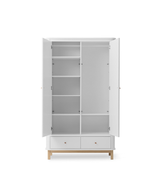 Wood wardrobe 2 doors white / oak