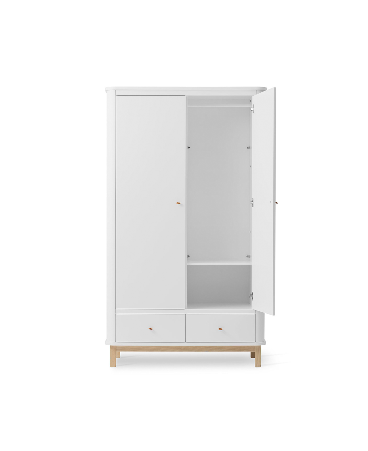 Wood wardrobe 2 doors white / oak