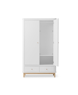 Wood wardrobe 2 doors white / oak