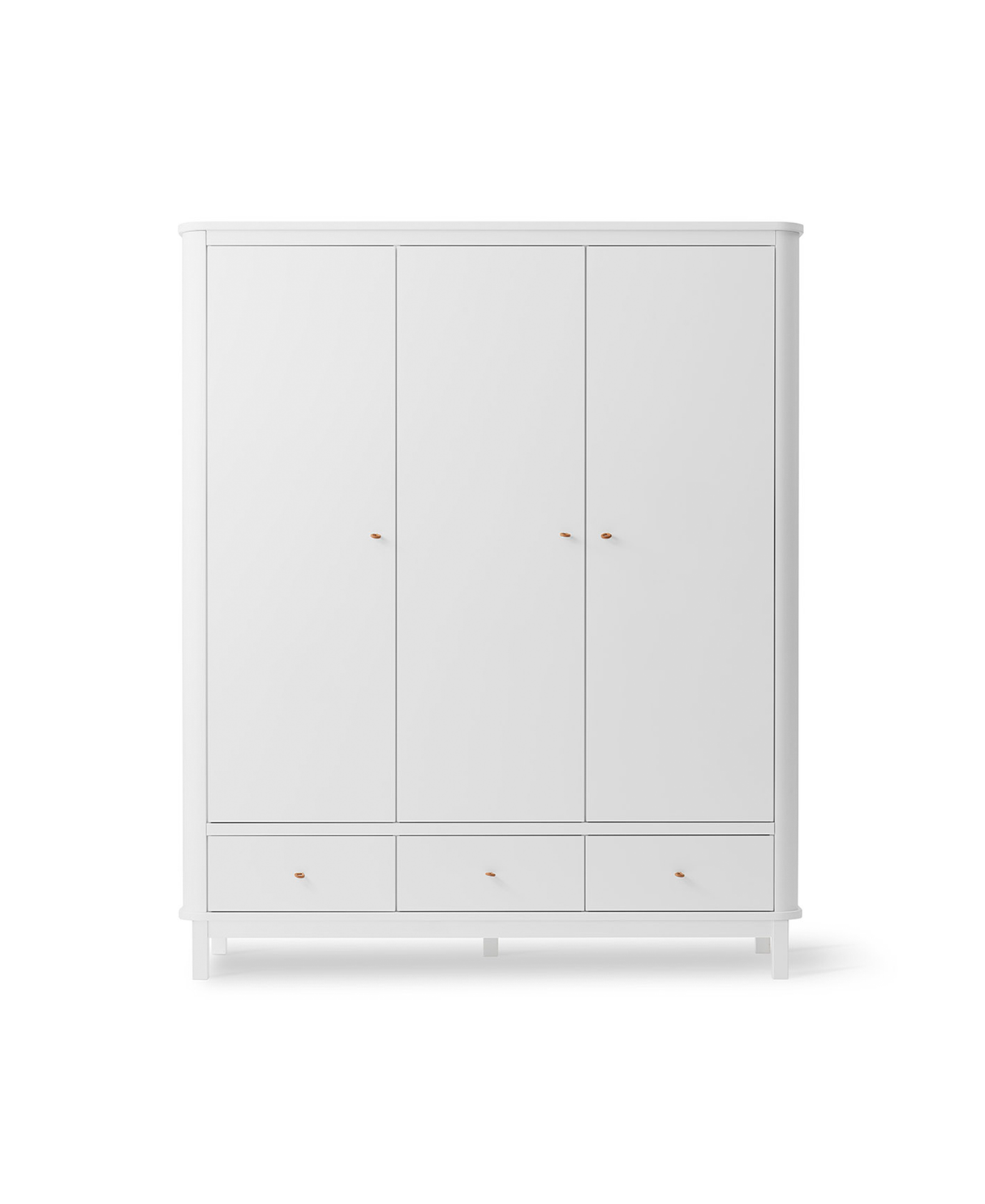Wood Kleiderschrank, 3türig, weiss
