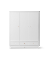 Wood Kleiderschrank, 3türig, weiss