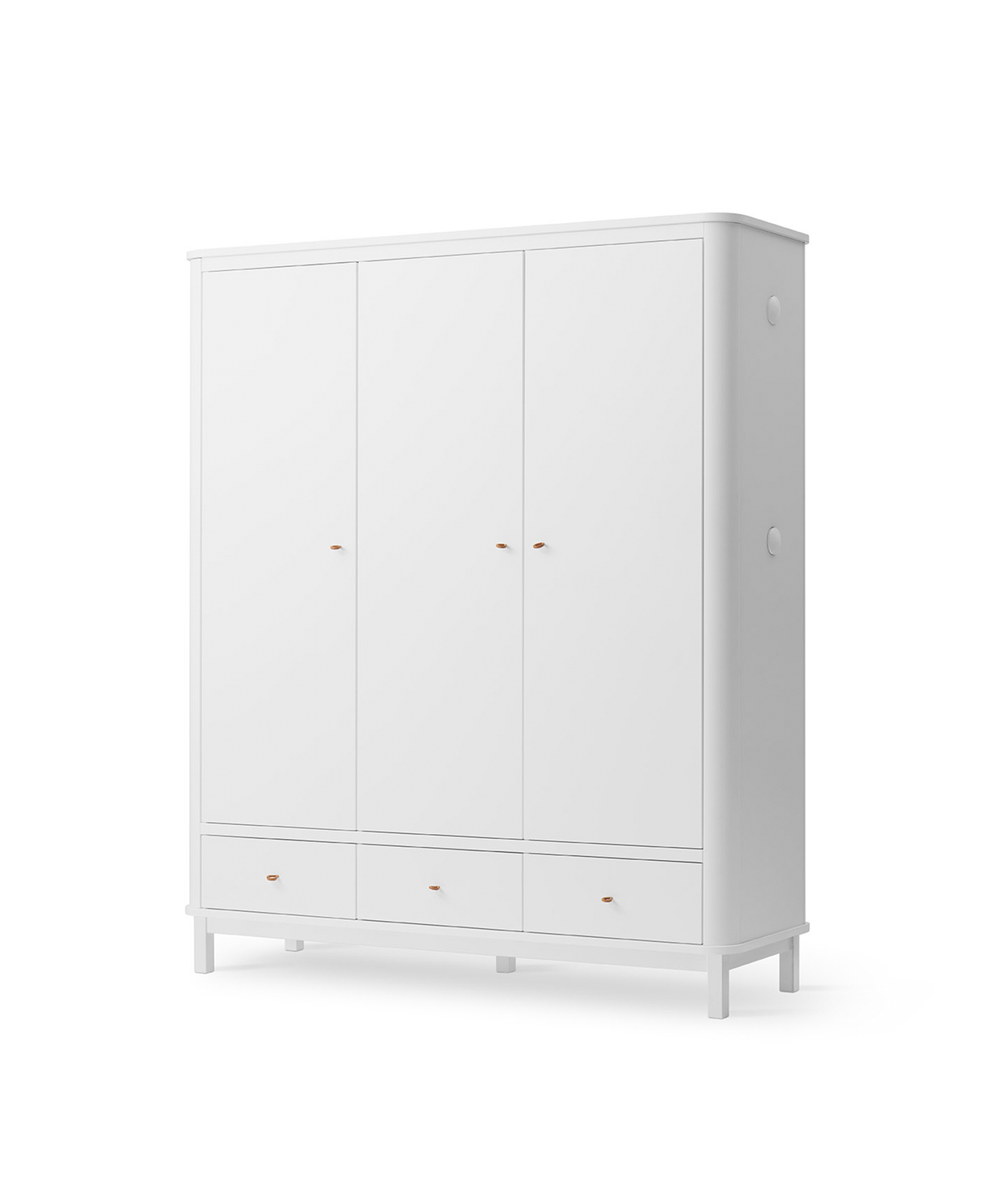Wood Kleiderschrank, 3türig, weiss