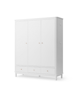 Wood Kleiderschrank, 3türig, weiss