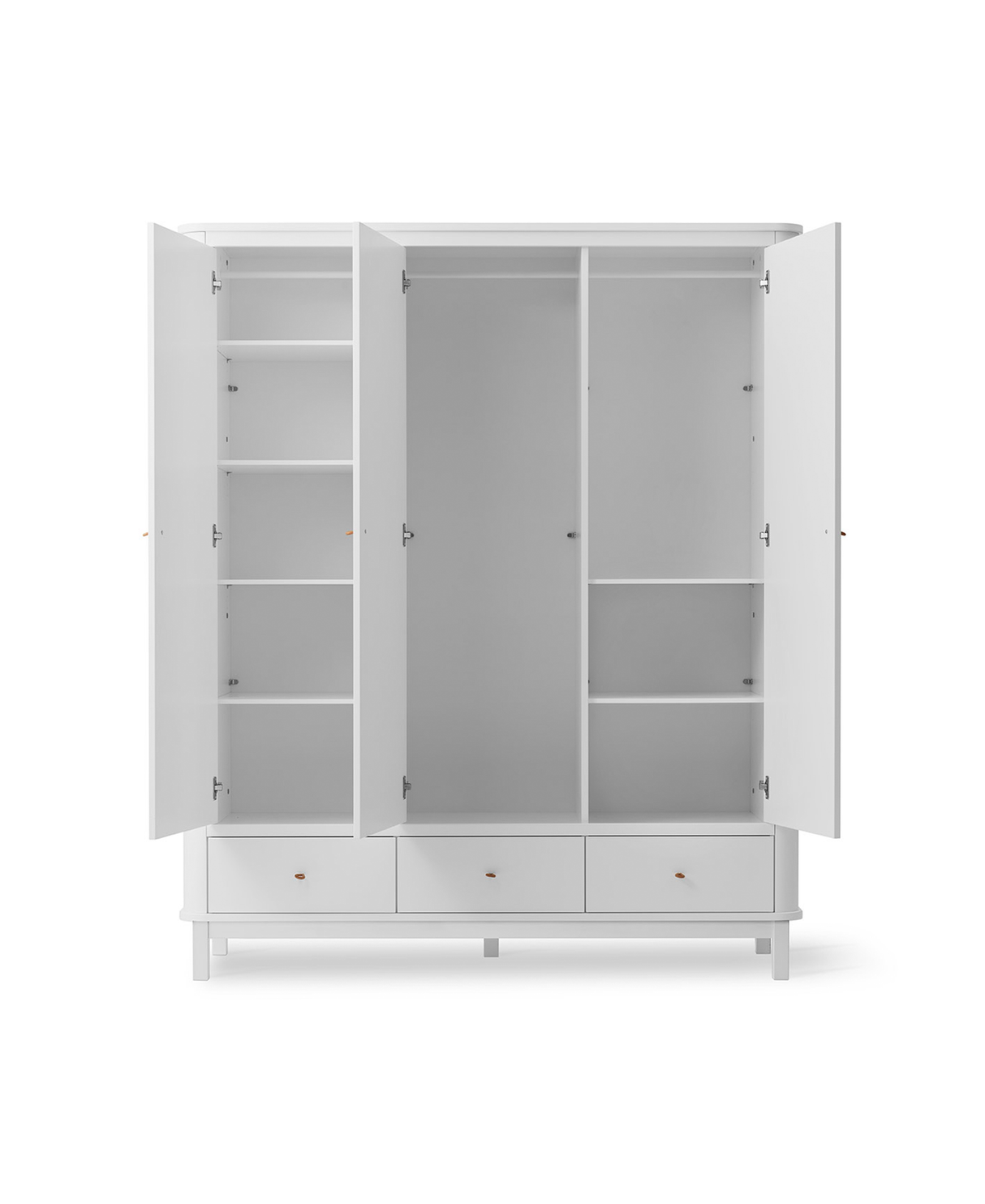 Wood Kleiderschrank, 3türig, weiss