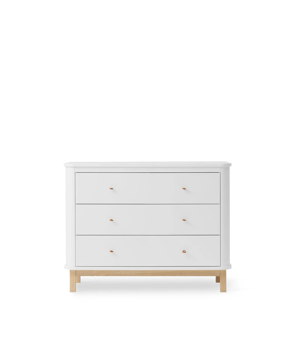 Oliver Furniture - Wood Kommode 3 Schubladen, Weiss/Eiche