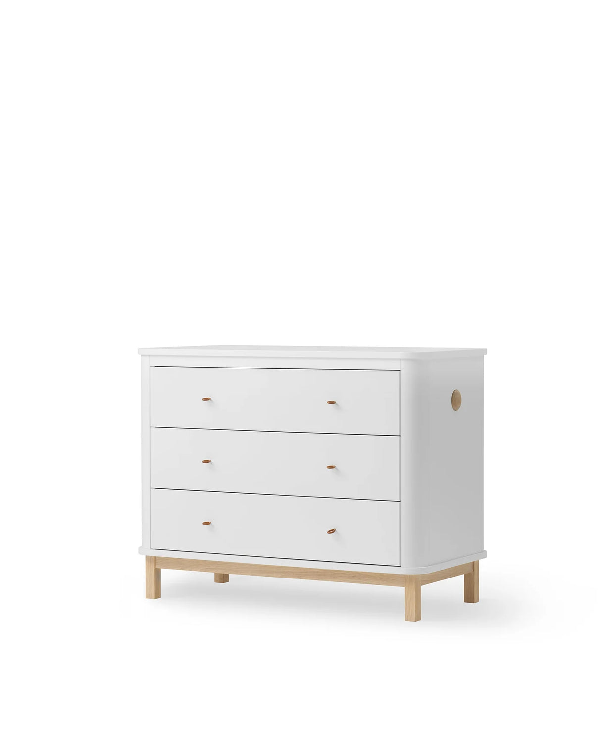 Oliver Furniture - Wood Kommode 3 Schubladen, Weiss/Eiche