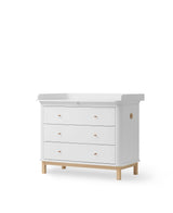 Oliver Furniture - Wood Wickelkommode 3 Schubladen, weiss/Eiche