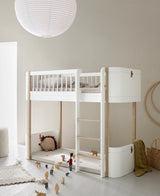 Wood CONVERSION from Mini+ Basic to Mini+ half-height loft bed White / Oak