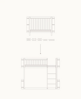 Wood CONVERSION from Mini+ Basic to Mini+ half-height loft bed White / Oak
