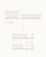 Conversion/ Half-height loft bed to bunk bed, Seaside Collection