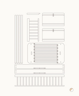 Wood Lounger Bed White 120 cm