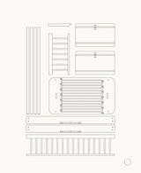 Oliver Furniture - Wood Mini+ Umbauset halbhohes Hochbett zum halbhohen Etagenbett weiss