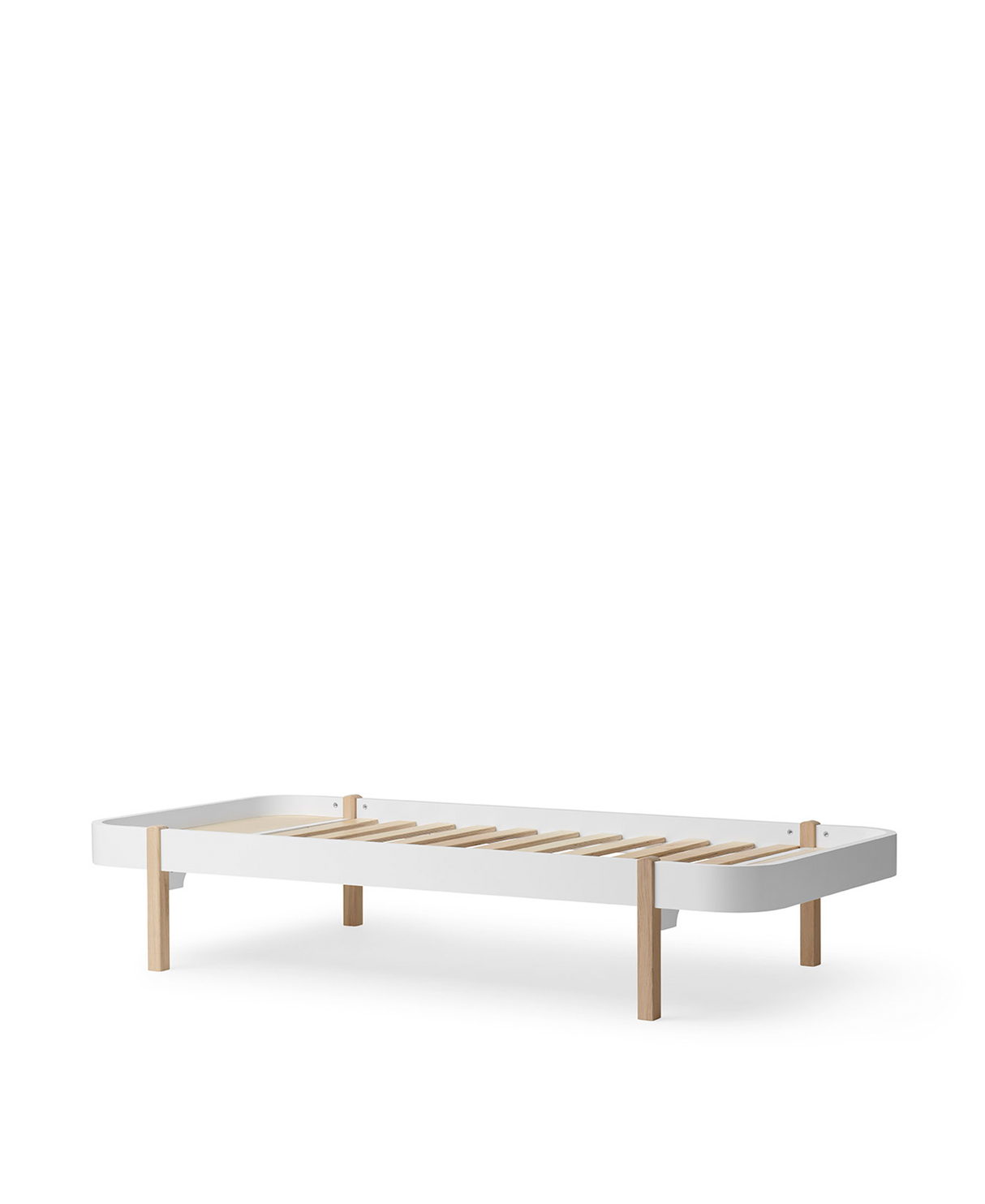 Wood Lounger Bed White / Oak 120cm