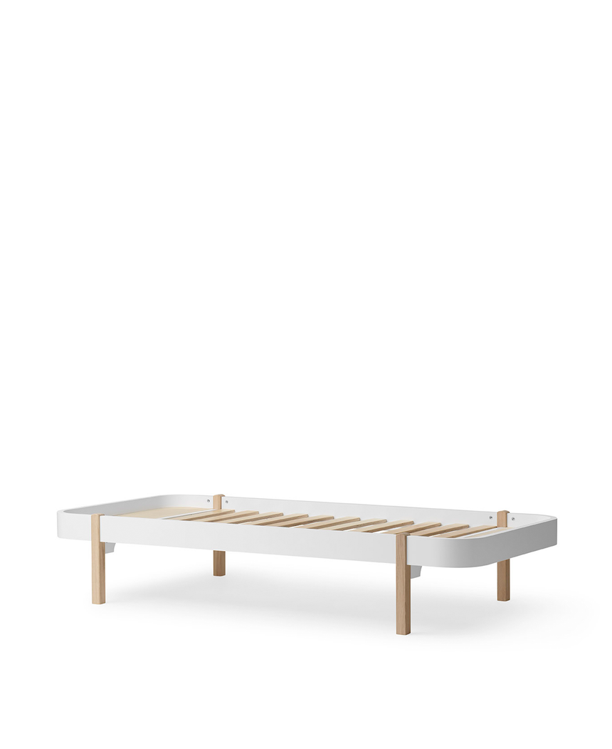 Wood Lounger Bed White / Oak 120cm