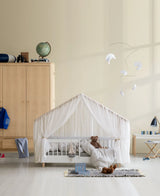 Oliver Furniture Wood Mini+ Hausbett-Zelt, Transparent Weiss