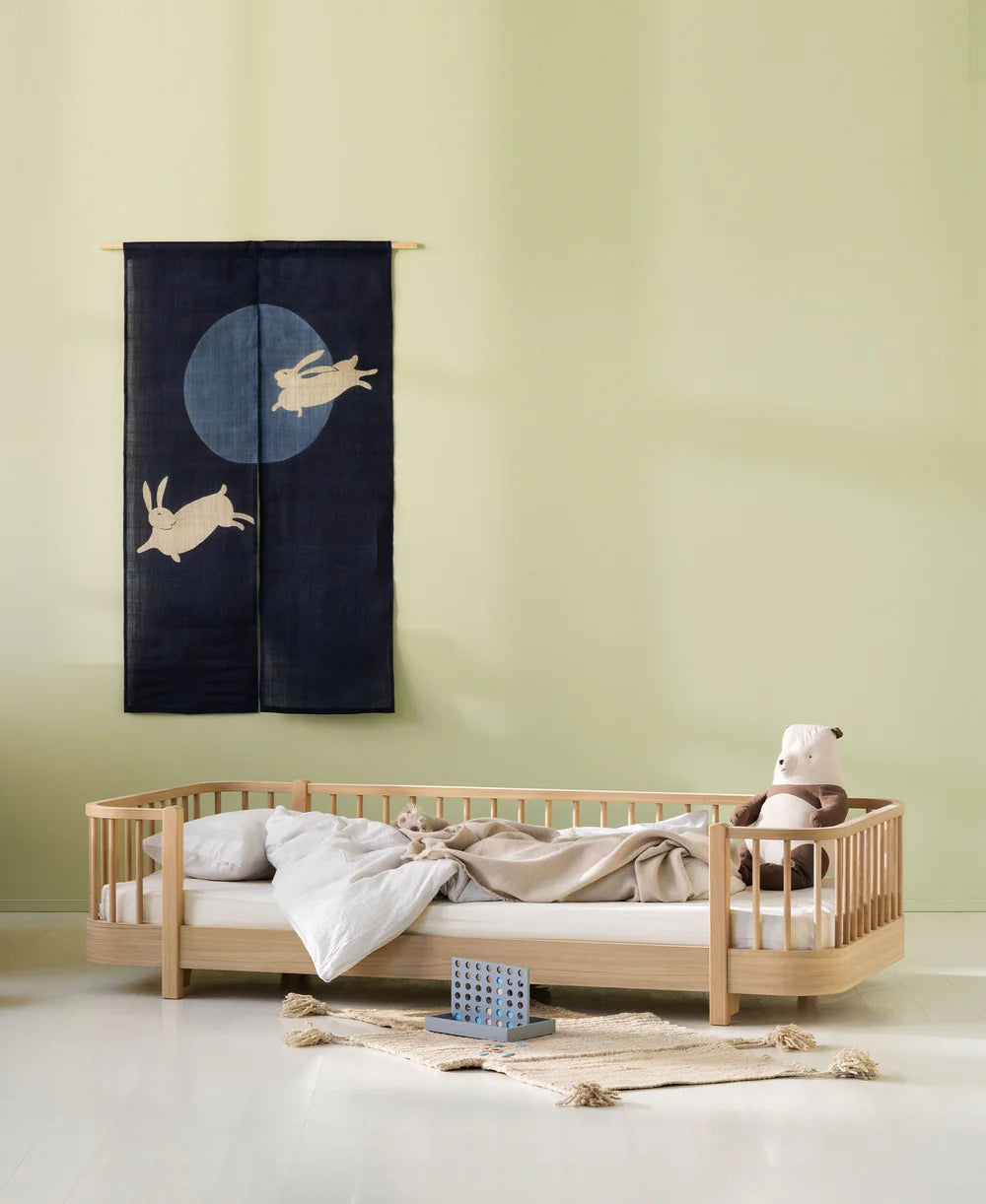 Wood Lounger Bed White 120 cm