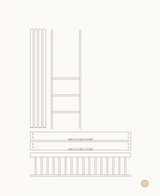 Oliver Furniture Wood Mini+ Umbauset vom Baby- und Juniorbett zum halbhohen Etagenbett, Eiche