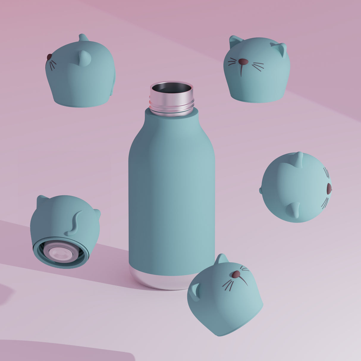 ASOBU Bestie Bottle – Isolierte Edelstahlflasche mit Charakter-Deckel