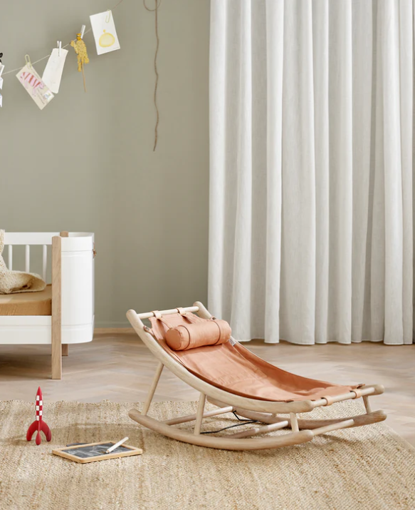 Wood Toddler Rocker Oak / Grey