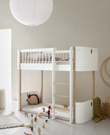 Oliver Furniture - Wood Mini+ Umbauset halbhohes Hochbett Weiss/Eiche