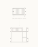 Oliver Furniture - Wood Mini+ Umbauset halbhohes Hochbett Weiss/Eiche