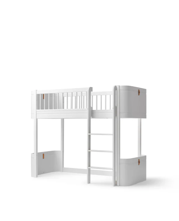 Oliver Furniture - Wood Mini+ Umbauset halbhohes Hochbett Weiss