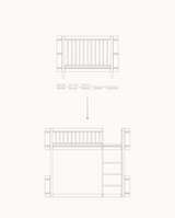 Oliver Furniture - Wood Mini+ Umbauset halbhohes Hochbett Weiss