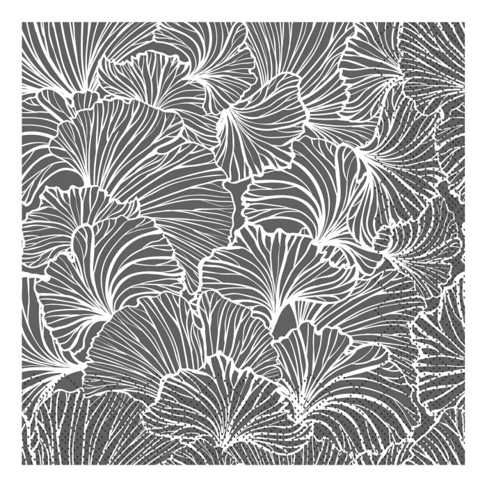 Servietten mit Blätter Ginko - schwarz/weiss