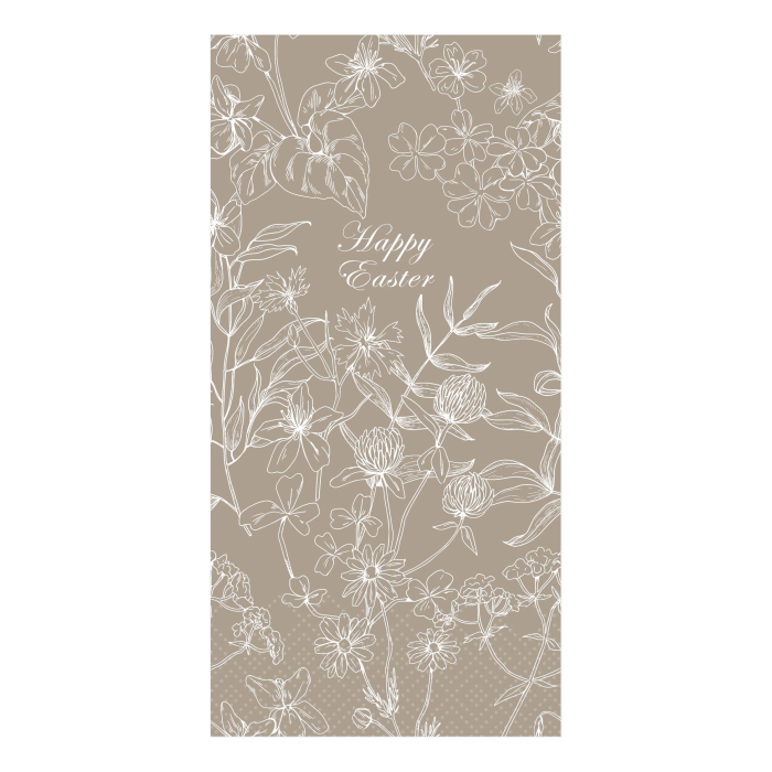 Servietten mit Blumen - Happy Easter - Latte