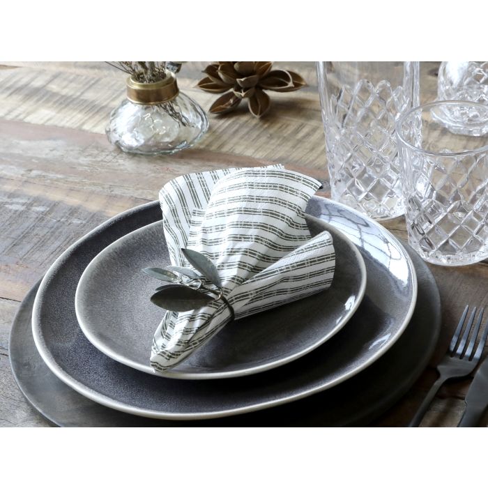 Servietten mit Streifen - Olive